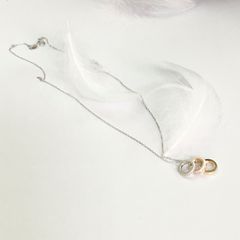  Dây Chuyền Bạc Cao Cấp - Bai.geeli 3 Vòng Tròn Pha Lê Trắng 