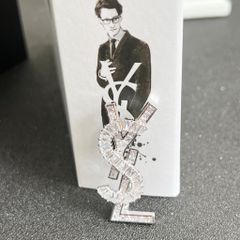  Cài Áo Nam, Nữ - YSL Màu Trắng Pha Lê (AG) 