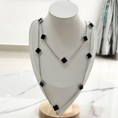  Dây Chuyền Dài Cao Cấp - Cỏ 4 Lá May Mắn 2 Vòng Quý Phái 