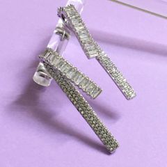  Bông Tai Pha Lê Trắng Bản To Cá Tính 