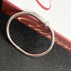  Bộ Trang Sức Cây Đinh Cartier Titan Cao Cấp - Vòng Tay & Nhẫn Màu Trắng Pha Lê (AC) 