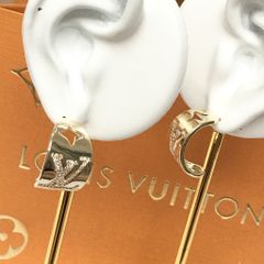  Bông Tai LV Bản To Ôm Vành Tai Màu Vàng Pha Lê Trắng (AB) 