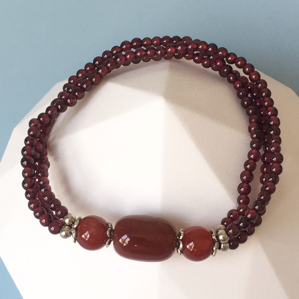  Vòng Đá Phong Thuỷ Cao Cấp - Đá Garnet Ngọc Hồng Lựu Tự Nhiên 3 Vòng May Mắn & Bình An 