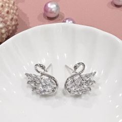  Bông Tai Thiên Nga Trắng Pha Lê (AJ) 