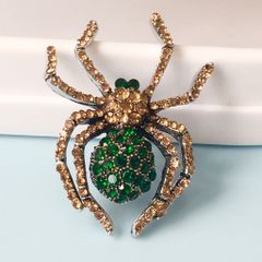  Cài Áo Nam - Con Nhện Màu Vàng Pha Lê Xanh & Vàng (AM) 