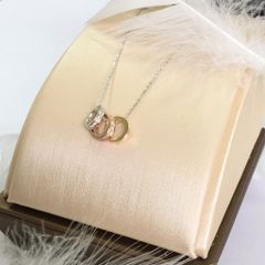  Dây Chuyền Bạc Cao Cấp - Bai.geeli 3 Vòng Tròn Pha Lê Trắng 