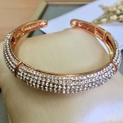  Vòng Tay Vầng Trăng Màu Vàng Hồng Pha Lê Trắng 