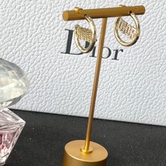  Bông Tai Dior Màu Vàng Pha Lê Trắng (AP) 