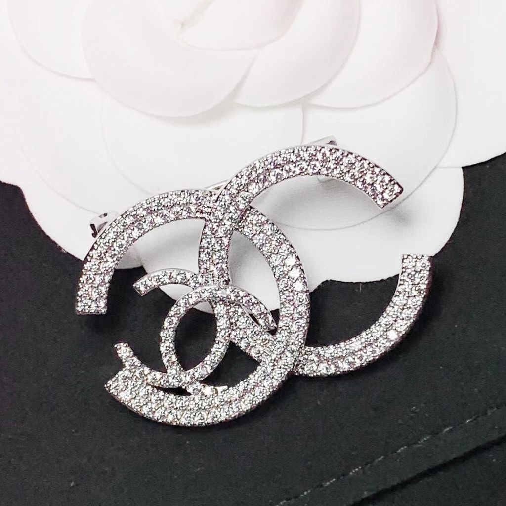  Cài Áo Nam, Nữ - Chanel Pha Lê Trắng (DD) 