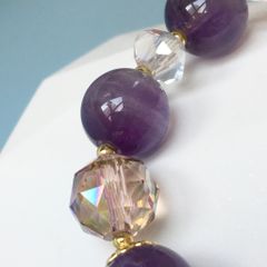  Vòng Đá Phong Thuỷ Cao Cấp - Cỏ 4 Lá May Mắn Thạch Anh Tím, Thạch Anh Trắng & Ngọc Trai Tự Nhiên 