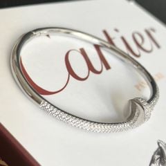  Vòng Tay Nam, Nữ TiTan Cao Cấp - Cartier Cây Đinh Màu Trắng Pha Lê (AC) 