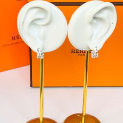  Bộ Trang Sức Hermes Trắng - Vòng Tay, Nhẫn & Bông Tai Pha Lê (AC) 