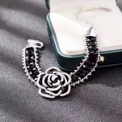  Vòng Tay Hoa Hồng Pha Lê Đen Cao Cấp 