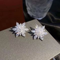  Bông Tai Hoa Hướng Dương Bản To Pha Lê Trắng Sang Trọng (BM) 