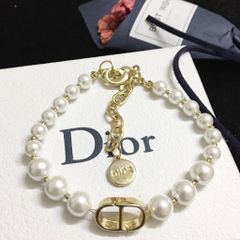  Vòng Tay Dior Màu Vàng Ngọc Trai Trắng Quý Phái (AA) 