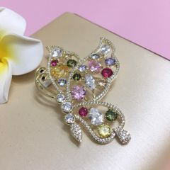  Cài Áo Con Bướm Pha Lê Màu Kiêu Sa (AF) 