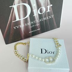  Bộ Trang Sức Dior Trắng - Vòng cổ Choker & Bông Tai Ngọc Trai, Pha Lê 6 Kiểu Đeo Quý Phái (AM) 