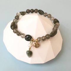  Vòng Đá Phong Thuỷ Cao Cấp - Đồng Tiền Pha Lê, Ngọc Trai Nước Ngọt & Đá Thạch Tóc Xanh Lá Tự Nhiên 