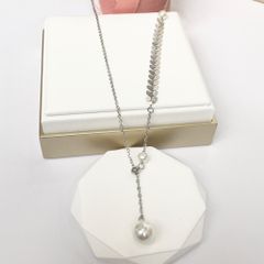  Dây Chuyền Titan Cao Cấp - Chiếc Lá & Ngọc Trai 