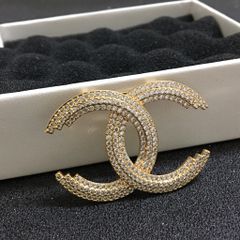  Cài Áo Nam, Nữ - Chanel Màu Vàng Hồng Pha Lê Trắng (AM) 