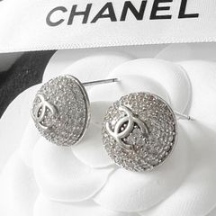  Bông Tai Chanel Màu Trắng Pha Lê (BZ) 