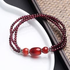  Vòng Đá Phong Thuỷ Cao Cấp - Đá Garnet Ngọc Hồng Lựu Tự Nhiên 3 Vòng May Mắn & Bình An 