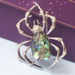  Cài Áo Nam - Con Nhện Màu Trắng Pha Lê (AN) 