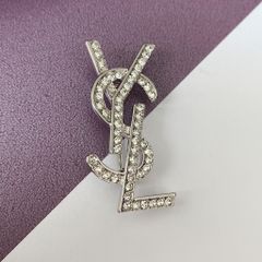  Cài Áo Nam, Nữ - YSL Màu Trắng Pha Lê (AH) 