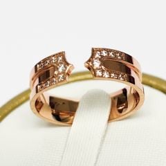  Nhẫn Nam Titan Cao Cấp - Màu Vàng Hồng Pha Lê (AA) 