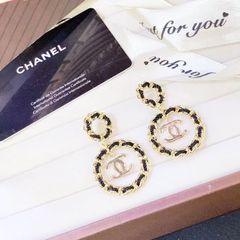  Bông Tai Chanel Bản To Màu Vàng Cá Tính (CM) 