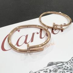  Vòng Tay Cặp Đôi Tình Yêu - Cartier Cây Đinh Màu Vàng Hồng Titan Cao Cấp Pha Lê (AC) 