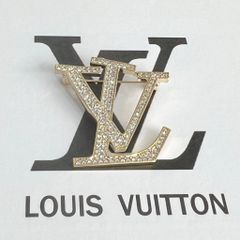  Cài Áo Nam, Nữ - LV Màu Vàng Pha Lê Trắng (AH) 