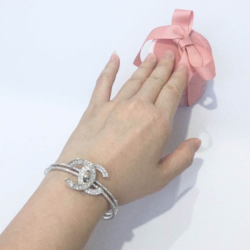  Vòng Tay Chanel Pha Lê Trắng (AF) 