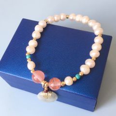  Vòng Đá Phong Thuỷ Cao Cấp - Đồng Tiền Đá Cẩm Thạch & Thạch Anh Tím, Thạch Anh Dâu Tây Tự Nhiên 