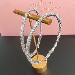  Bông Tai Khoen Tròn Bản To Màu Trắng 6,5cm Pha Lê (BM) 