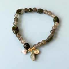  Vòng Đá Phong Thuỷ Cao Cấp - Đồng Tiền Pha Lê, Ngọc Trai Nước Ngọt & Đá Thạch Tóc Xanh Lá Tự Nhiên 