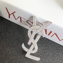  Cài Áo Nam, Nữ - YSL Màu Trắng Pha Lê (AJ) 