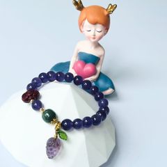  Vòng Đá Phong Thuỷ Cao Cấp - Trái Dâu Đá Thạch Anh Tím & Đá Chu Sa Tự Nhiên 