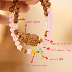 Vòng Đá Phong Thuỷ Cao Cấp - Tượng Phật Gỗ Đàn Hương, Đá Thạch Anh Hông & Ngọc Trai Nước Ngọt 