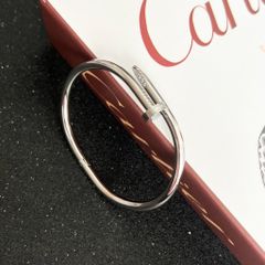  Vòng Tay Nam, Nữ TiTan Cao Cấp - Cartier Cây Đinh Màu Trắng Pha Lê (AH) 