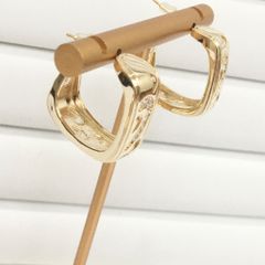  Bông Tai Nike Bản To Màu Vàng Pha Lê Trắng Cá Tính 