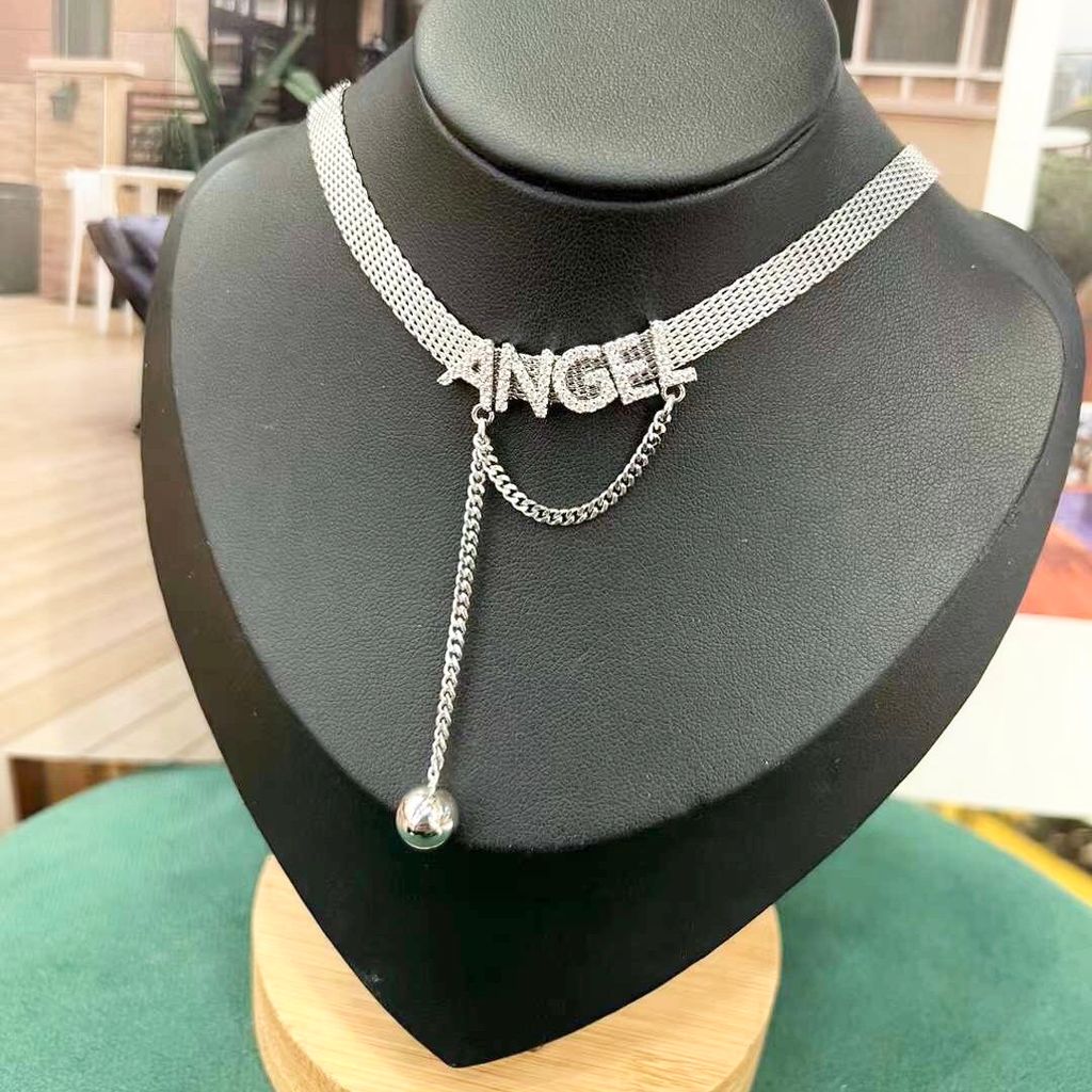  Dây Chuyền Ngắn - Choker Angle Pha Lê Trắng (AN) 