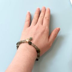  Vòng Đá Phong Thuỷ Cao Cấp - Đồng Tiền Pha Lê, Ngọc Trai Nước Ngọt & Đá Thạch Tóc Xanh Lá Tự Nhiên 