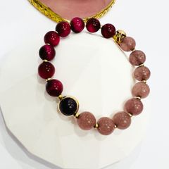  Vòng Đá Phong Thuỷ Cao Cấp -  Con Hồ Ly Đá Hổ Phách, Thạch Anh Dâu Tây & Thạch Anh Tím Tự Nhiên 