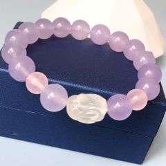  Vòng Đá Phong Thuỷ Cao Cấp - Con Thỏ May Mắn Đá Thạch Anh Trắng & Thạch Anh Tím Oải Hương, Thạch Anh Hồng Tự Nhiên 