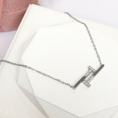  Dây Chuyền Titan Cao Cấp - 2 Cây Đinh Pha Lê Trắng 