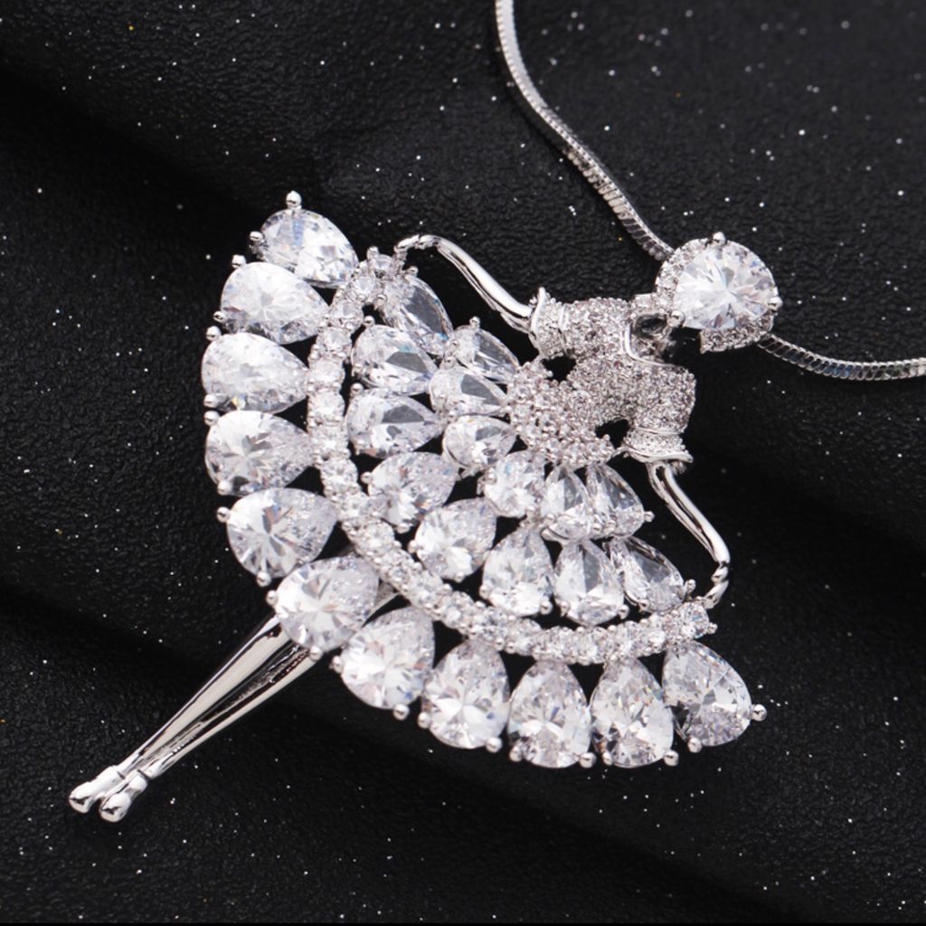  Dây Chuyền Dài Cao Cấp - Cô Gái Pha Lê Australia Trắng Tinh Tế (AA) 