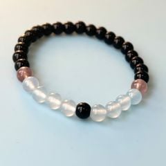  Vòng Đá Phong Thuỷ Cao Cấp - Đá Aquamarine, Đá Obsidian & Đá Thạch Anh Dâu Tây Tự Nhiên 