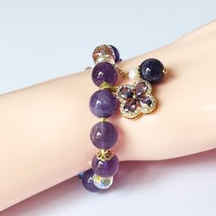  Vòng Đá Phong Thuỷ Cao Cấp - Cỏ 4 Lá May Mắn Thạch Anh Tím, Thạch Anh Trắng & Ngọc Trai Tự Nhiên 