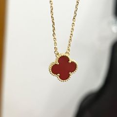  Dây Chuyền Titan Cao Cấp - Cỏ 4 Lá May Mắn Màu Vàng Đỏ (AP) 